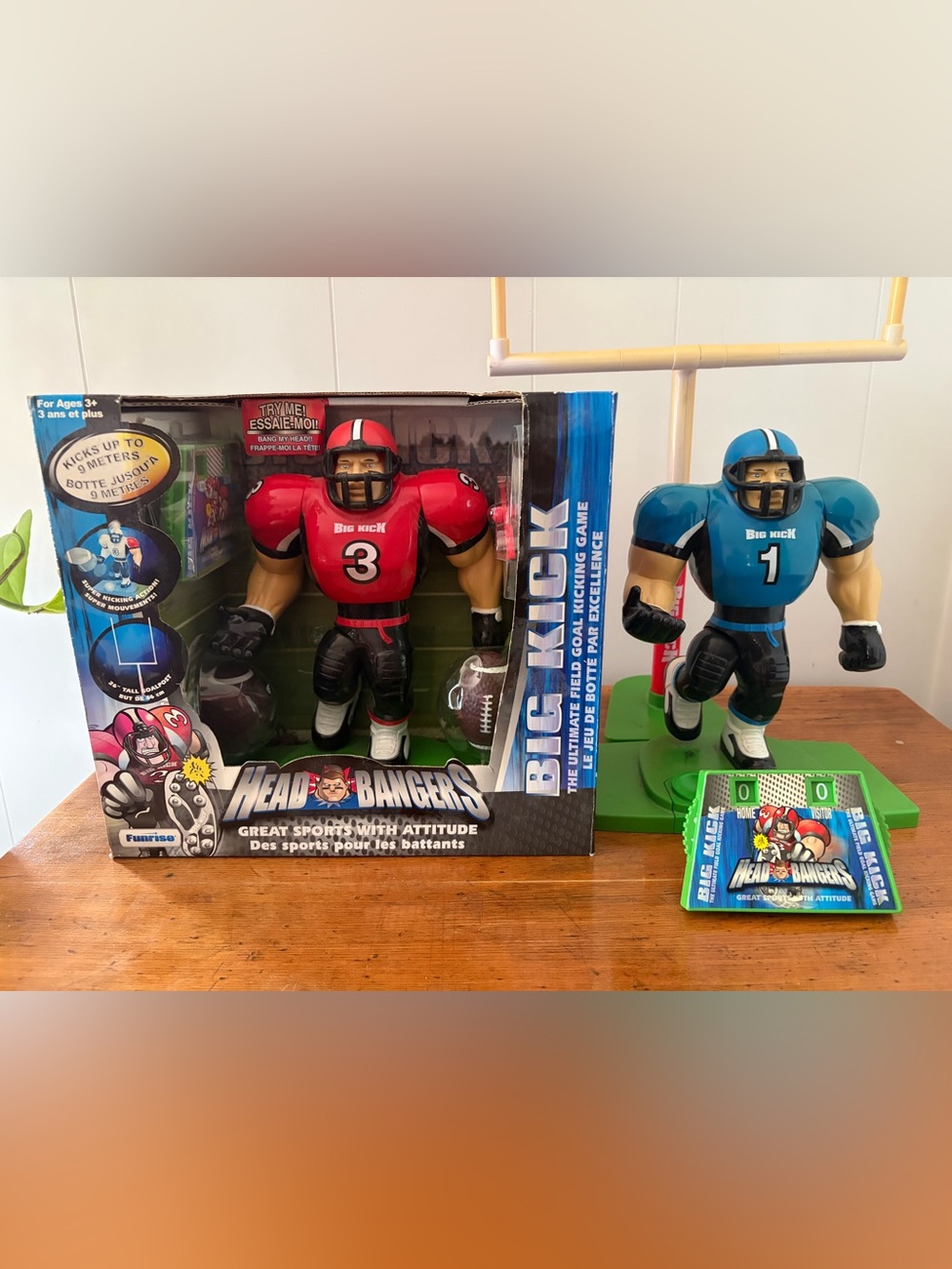 2 Head Bangers Big Kick Football Action Figure - Red & Blue